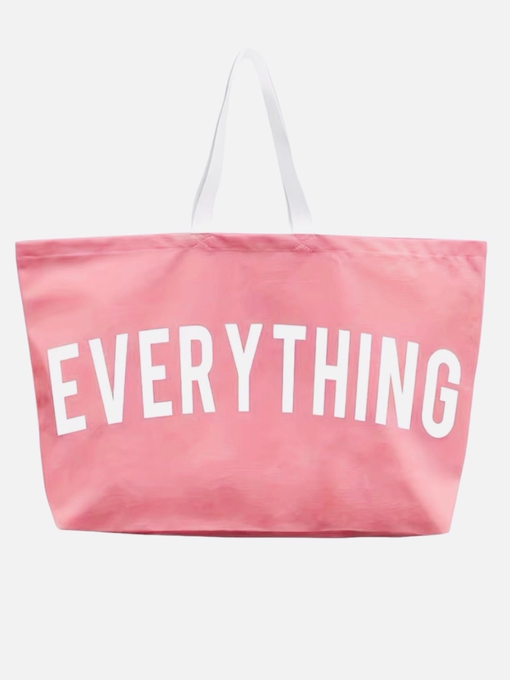Everything Pink Oversized Canvas Tote Weekender Large Bag with White Handle XL